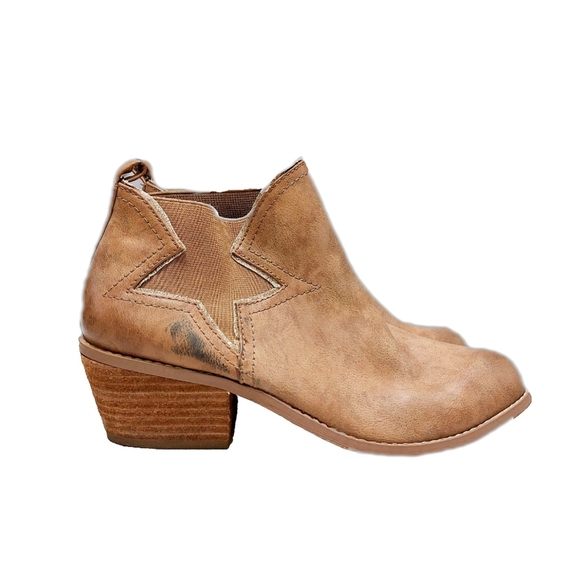 Not Rated Women's Lillian Faux Leather Stacked Heel Ankle Bootie Brown Sz 9.5 - Picture 4 of 8